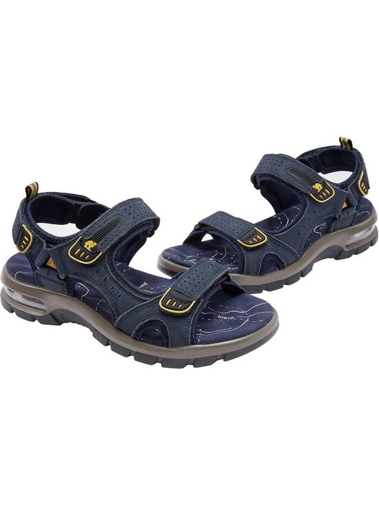 Men\'s Dark Blue Athletic Outdoor Leather Waterproof Rubber Hiking Sandal Shoes main image 4